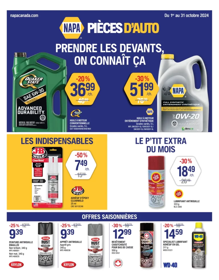 Circulaire Napa Du 1 au 31 octobre 2024
