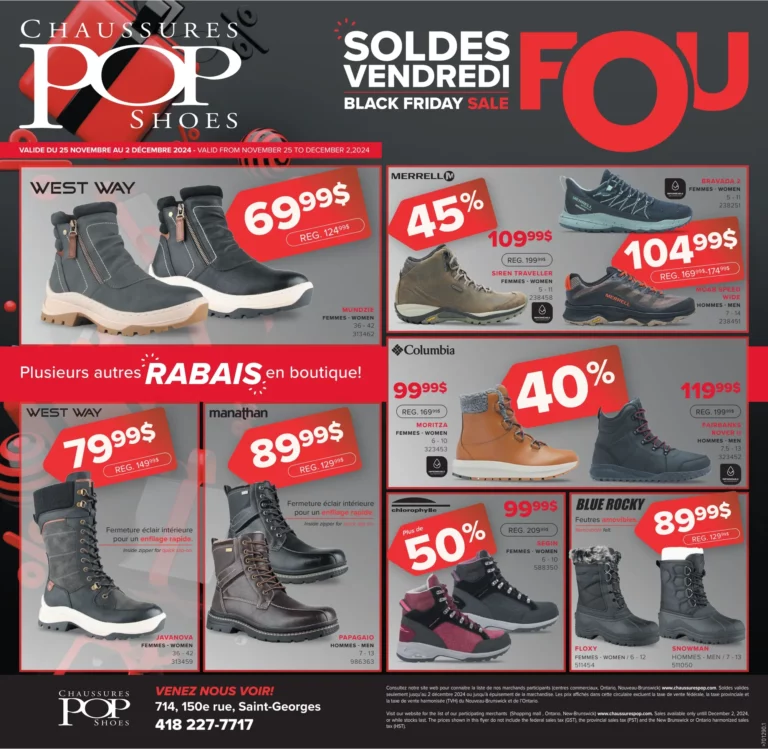 Circulaire Chaussures Pop – Soldes Vendredi Fou Du 25 novembre au 2 décembre 2024