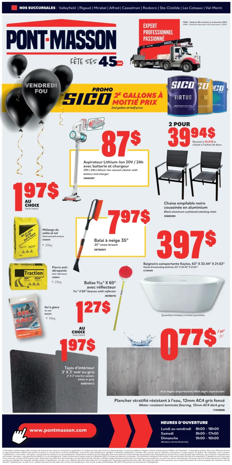 Circulaire Matériaux Pont Masson Du 28 novembre au 4 décembre 2024