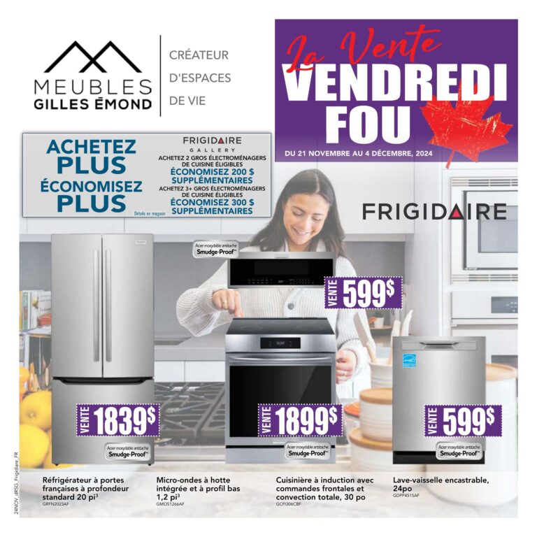 Circulaire Meubles Gilles Émond – La Vente Vendredi Fou Du 21 novembre au 4 décembre 2024