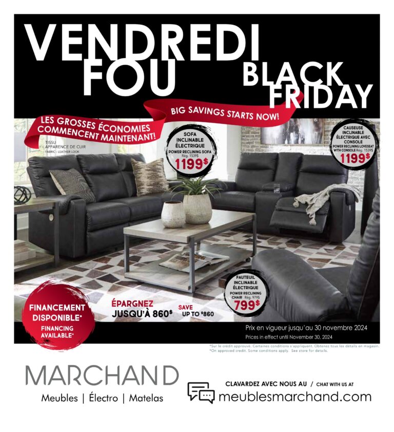 Circulaire Meubles Marchand – Vendredi Fou Du 1 au 30 novembre 2024