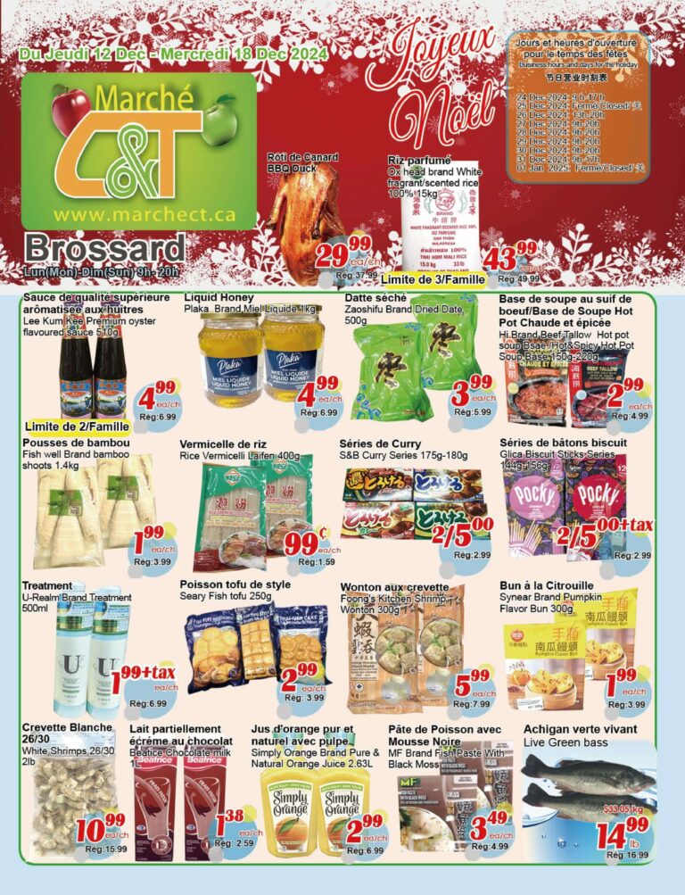 Circulaire Marché C & T – Brossard Du 12 au 18 décembre 2024