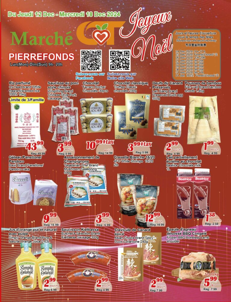 Circulaire Marché C&T Pierrefonds Du 12 au 18 décembre 2024