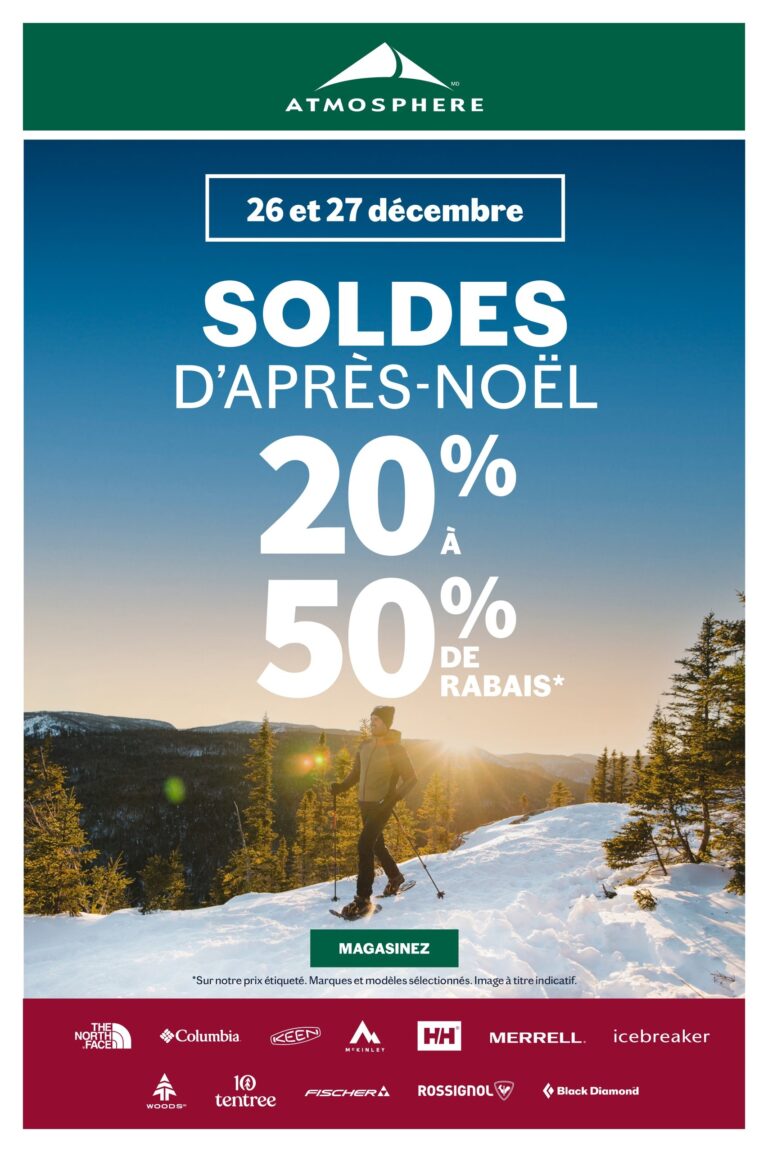 Circulaire Atmosphere Sport Plein Air – Soldes d’Après-Noël Du 26 décembre au 1 janvier 2025