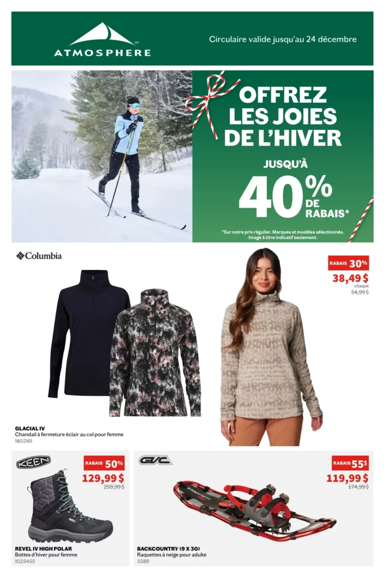 Circulaire Atmosphere Sport Plein Air Du 11 au 24 décembre 2024