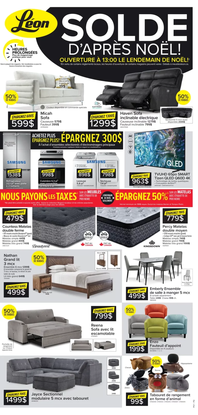 Circulaire Meubles Léon – Solde d’Après-Noël Du 19 décembre au 1 janvier 2025