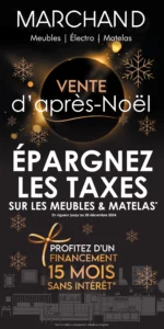 Circulaire Meubles Marchand Du 26 au 28 décembre 2024