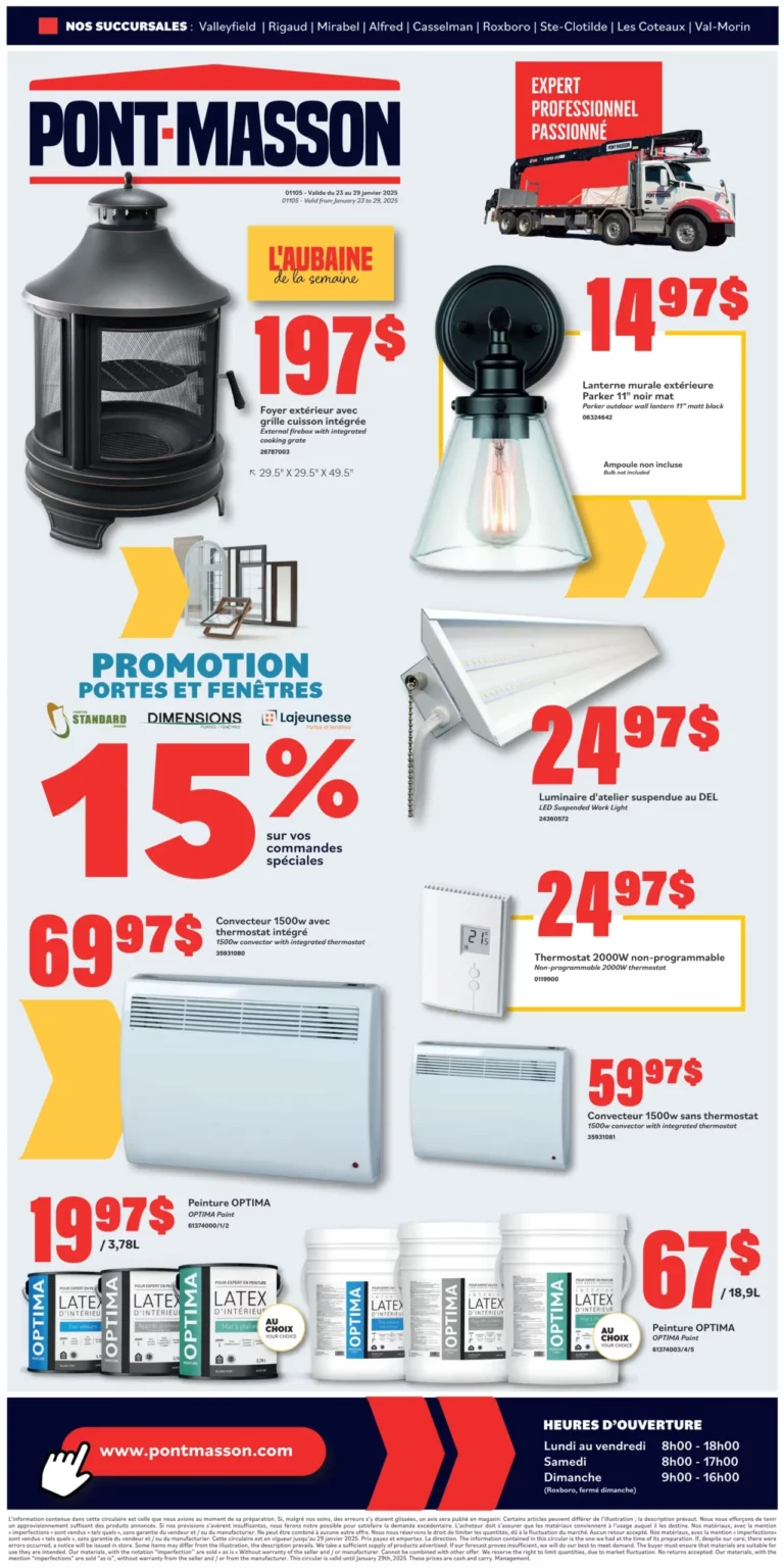 Circulaire Matériaux Pont Masson Du 23 au 29 janvier 2025