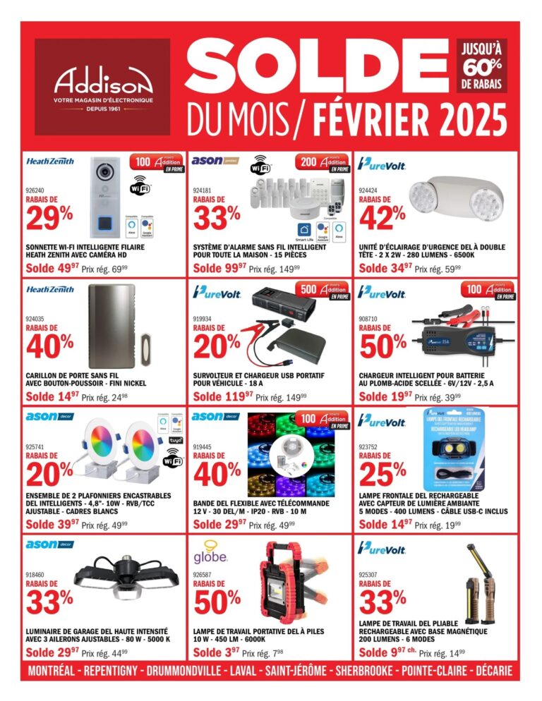 Circulaire Addison Électronique Du 1 au 28 février 2025