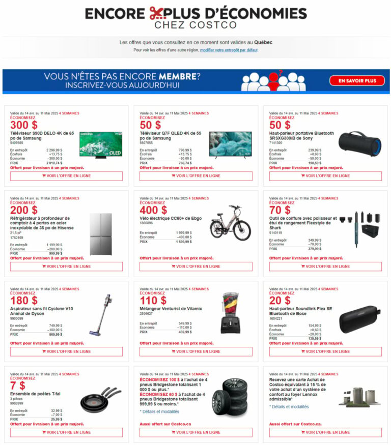 Circulaire Costco Du 14 avril au 11 mai 2025