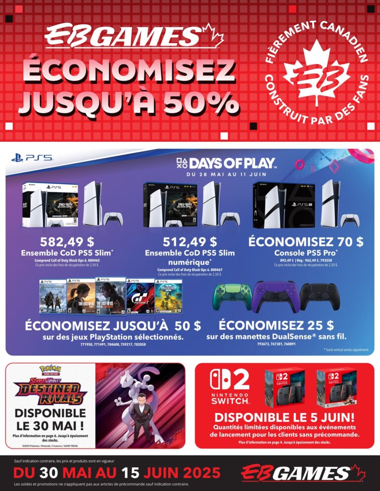 Circulaire EB Games – GameStop Du 30 mai au 15 juin 2025