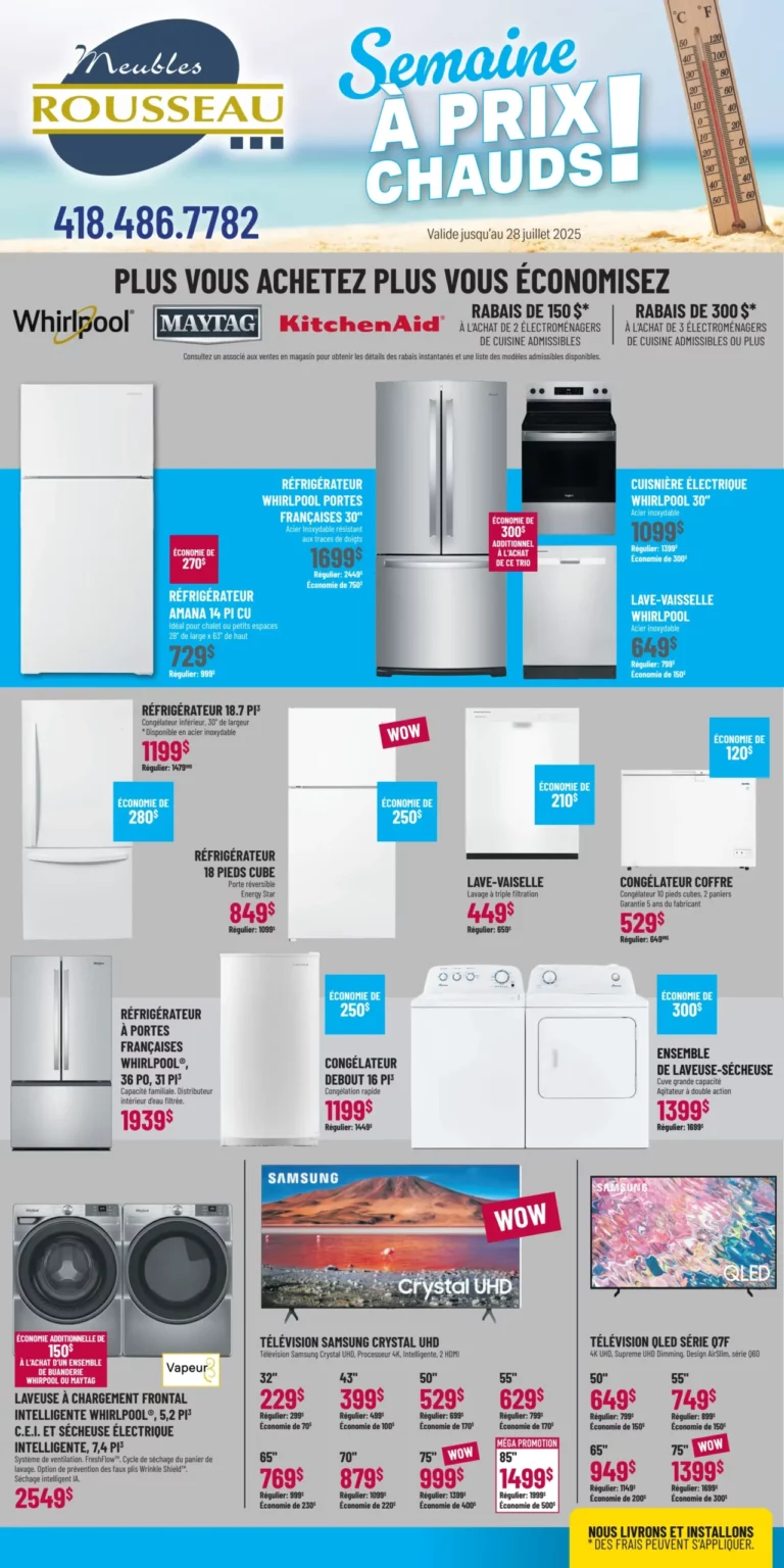 Circulaire Meubles Rousseau du 24 au 28 juillet 2025