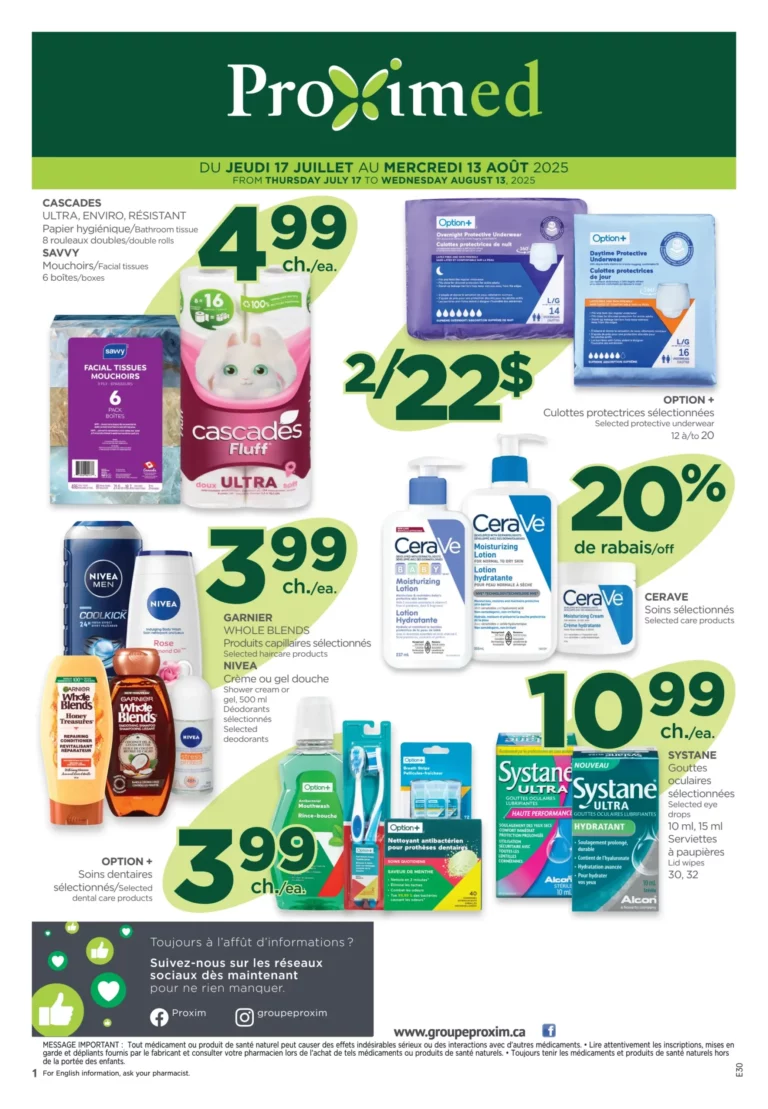 Circulaire Proxim – Proximed Du 17 juillet au 13 août 2025