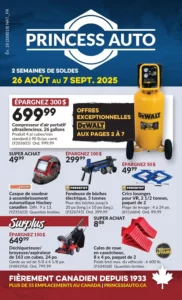 Circulaire Princess Auto Du 26 août au 7 septembre 2025