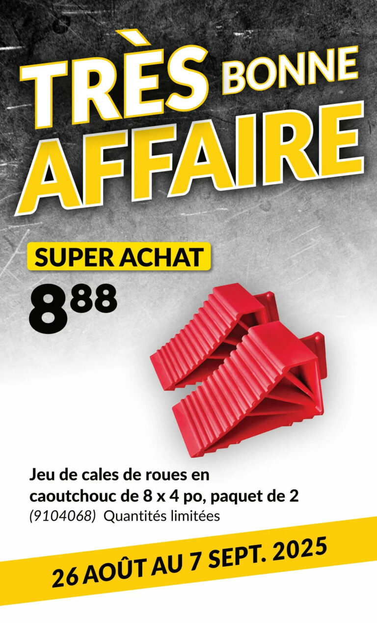 Circulaire Princess Auto Du 26 août au 7 septembre 2025