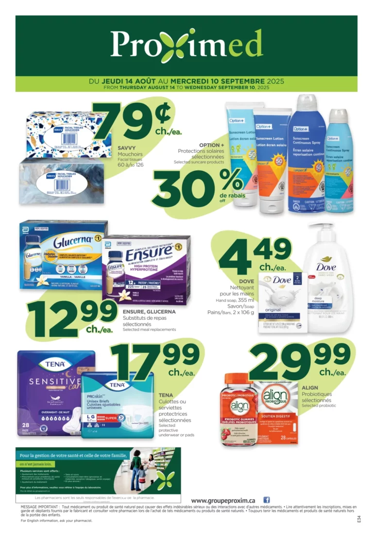 Circulaire Proxim – Proximed Du 14 au 20 août 2025