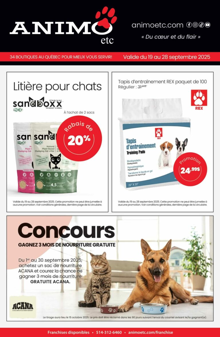 Circulaire Animo etc Du 19 au 28 septembre 2025