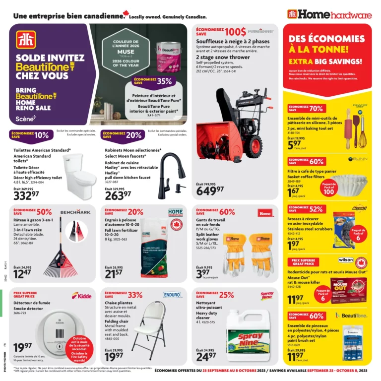 Circulaire Home Hardware Du 25 septembre au 8 octobre 2025
