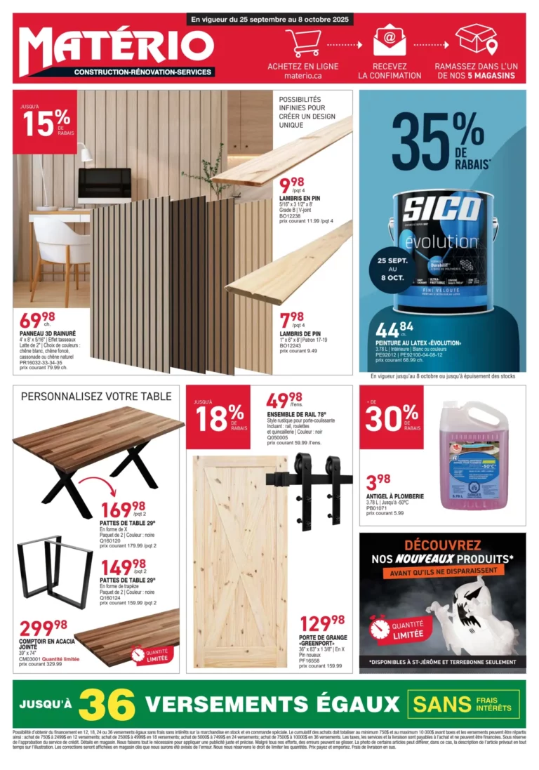Circulaire Matério Du 25 septembre au 1 octobre 2025