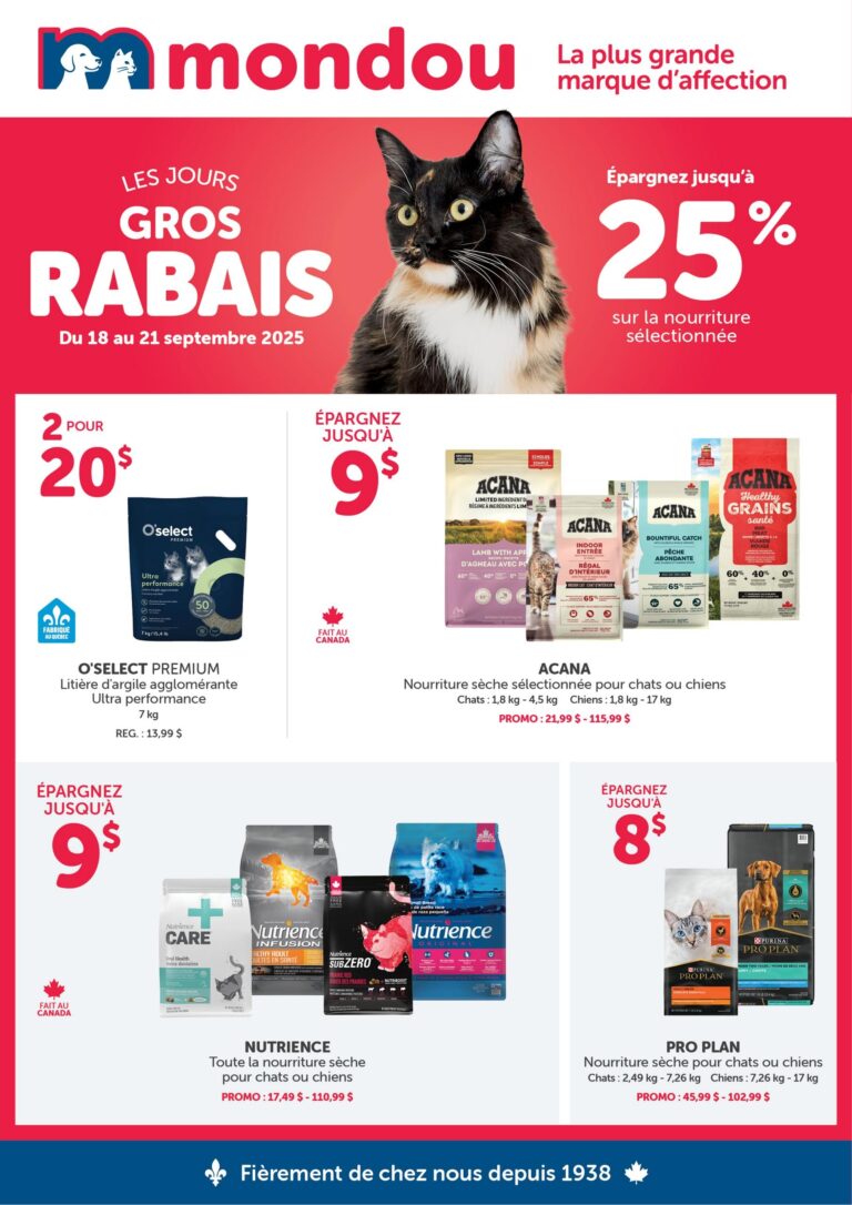 Circulaire Mondou Du 18 au 21 septembre 2025