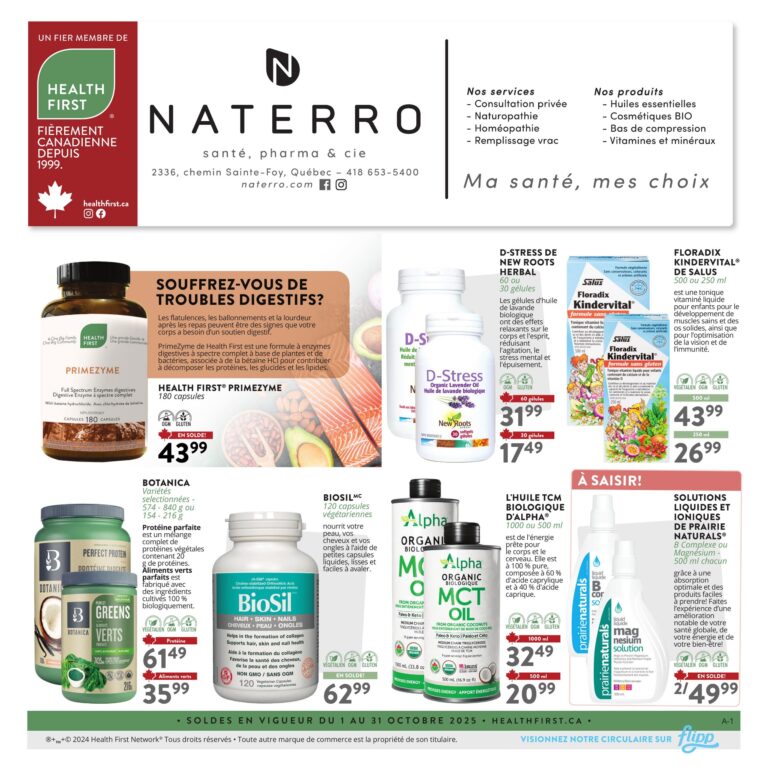 Circulaire Naterro du 1 au 31 octobre 2025