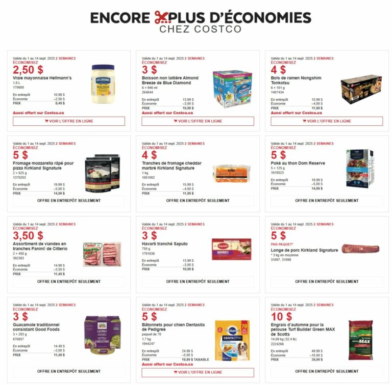 Circulaire Costco Du 1 au 28 septembre 2025