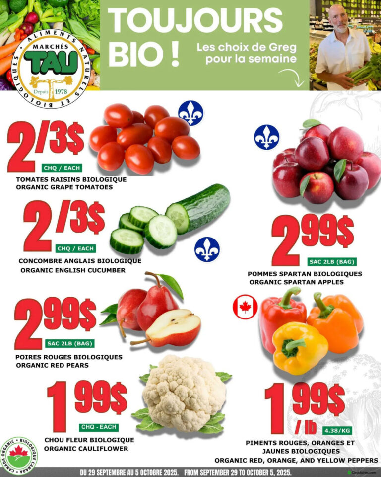 Circulaire TAU Marché d’alimentation Naturelle Du 29 septembre au 5 octobre 2025