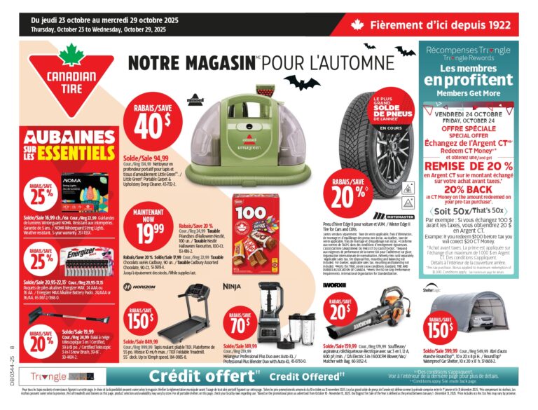 Circulaire Canadian Tire Du 23 au 29 octobre 2025