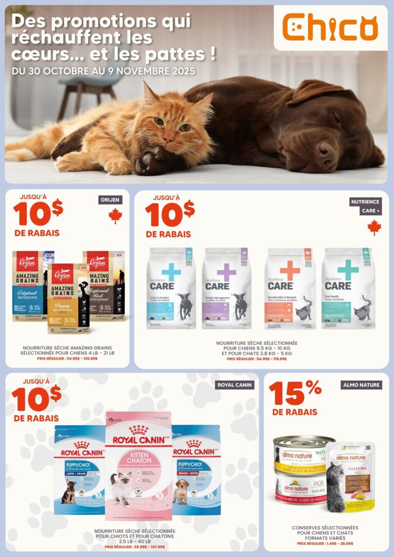 Circulaire Chico Boutique d’Animaux Du 30 octobre au 9 novembre 2025
