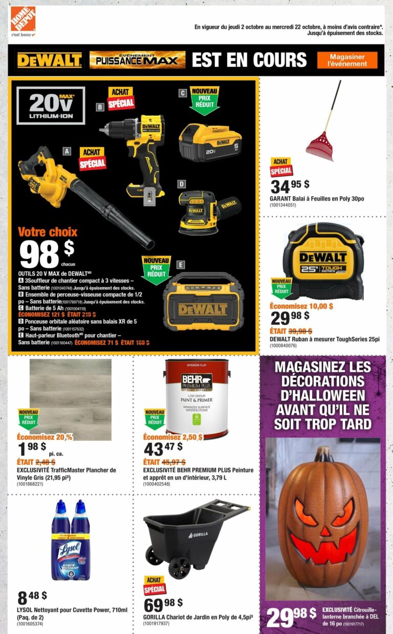 Circulaire Home Depot Du 2 au 22 octobre 2025