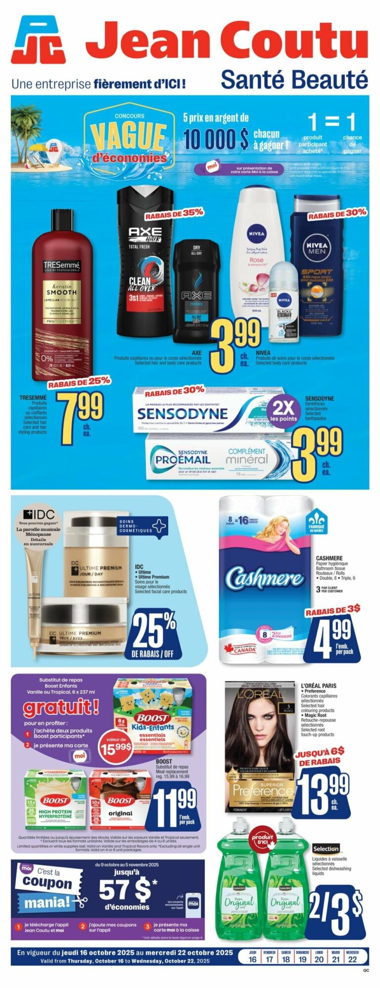 Circulaire Jean Coutu santé beauté Du 16 au 22 octobre 2025