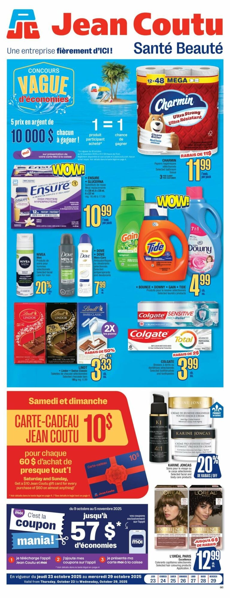 Circulaire Jean Coutu santé beauté Du 23 au 29 octobre 2025