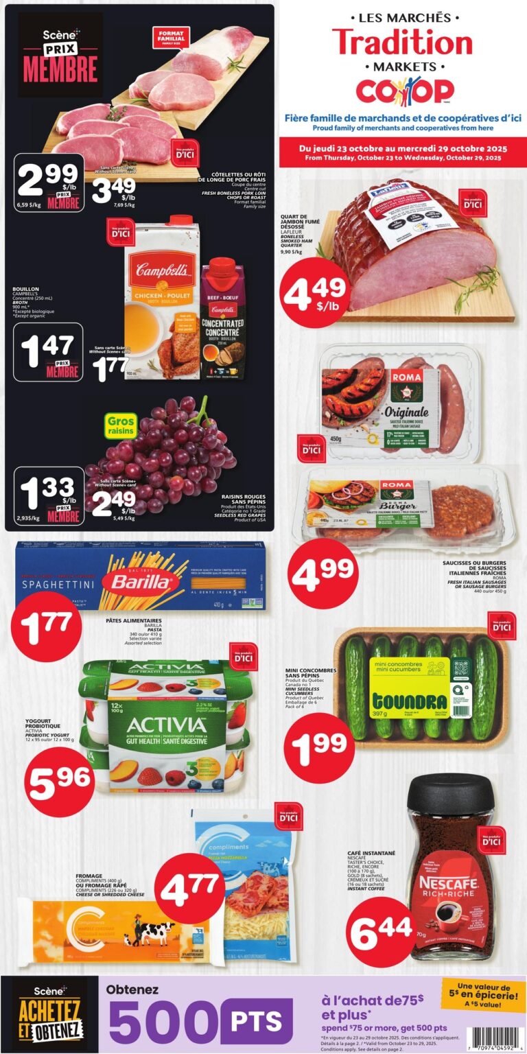 Circulaire Les Marchés Tradition Nouveau-Brunswick Du 23 au 29 octobre 2025