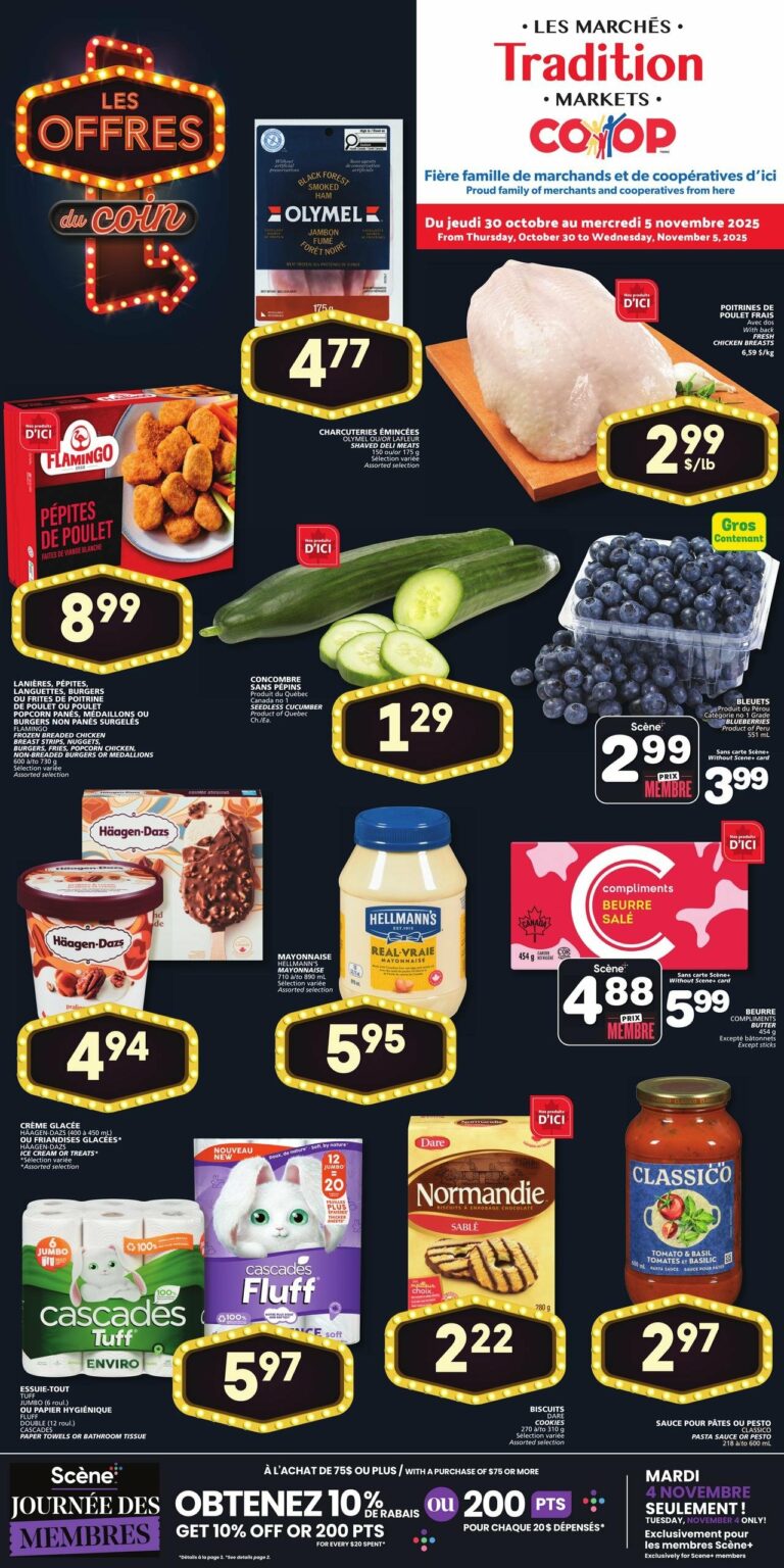 Circulaire Les Marchés Tradition Nouveau-Brunswick Du 30 octobre au 5 novembre 2025