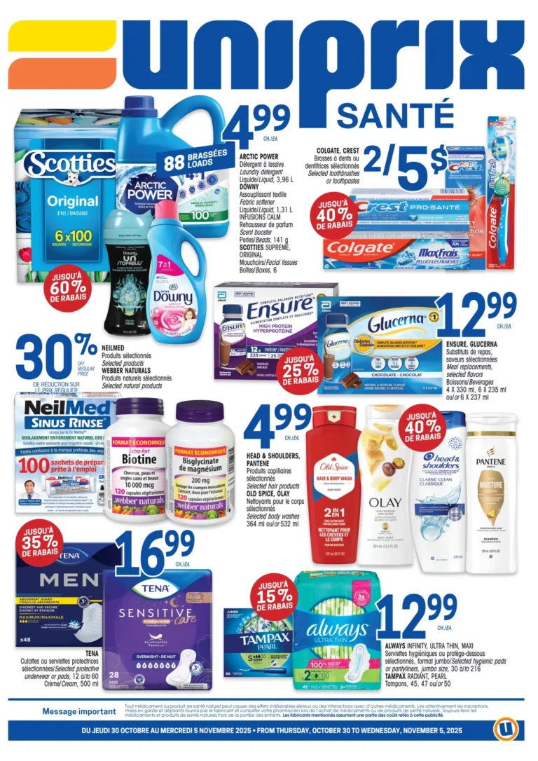 Circulaire Uniprix santé Du 30 octobre au 5 novembre 2025