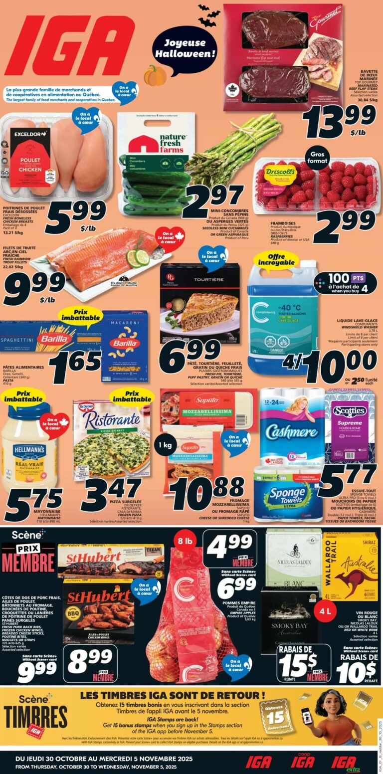 Circulaire IGA Québec Du 30 octobre au 5 novembre 2025