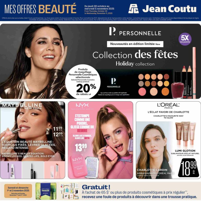 Circulaire Jean Coutu Offres beauté Du 30 octobre au 5 novembre 2025