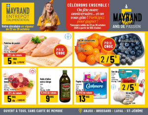 Circulaire Mayrand Entrepôt D’alimentation Du 22 au 28 octobre 2025