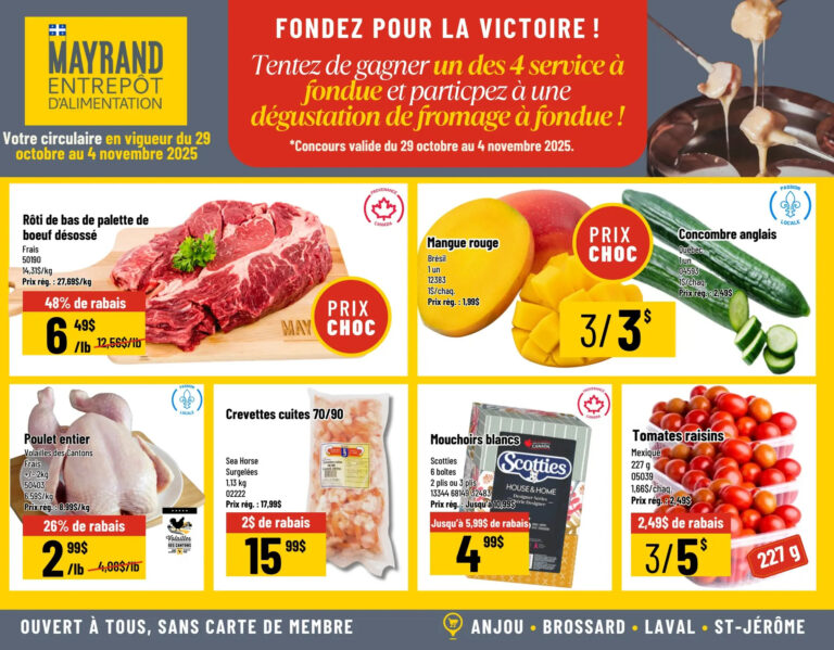 Circulaire Mayrand Entrepôt D’alimentation Du 29 octobre au 4 novembre 2025