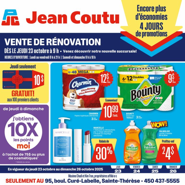 Circulaire Jean Coutu Du 23 au 29 octobre 2025