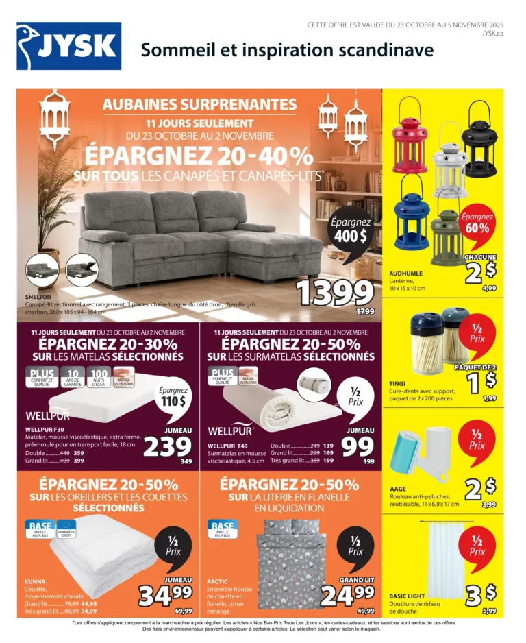 Circulaire Jysk Du 23 octobre au 5 novembre 2025