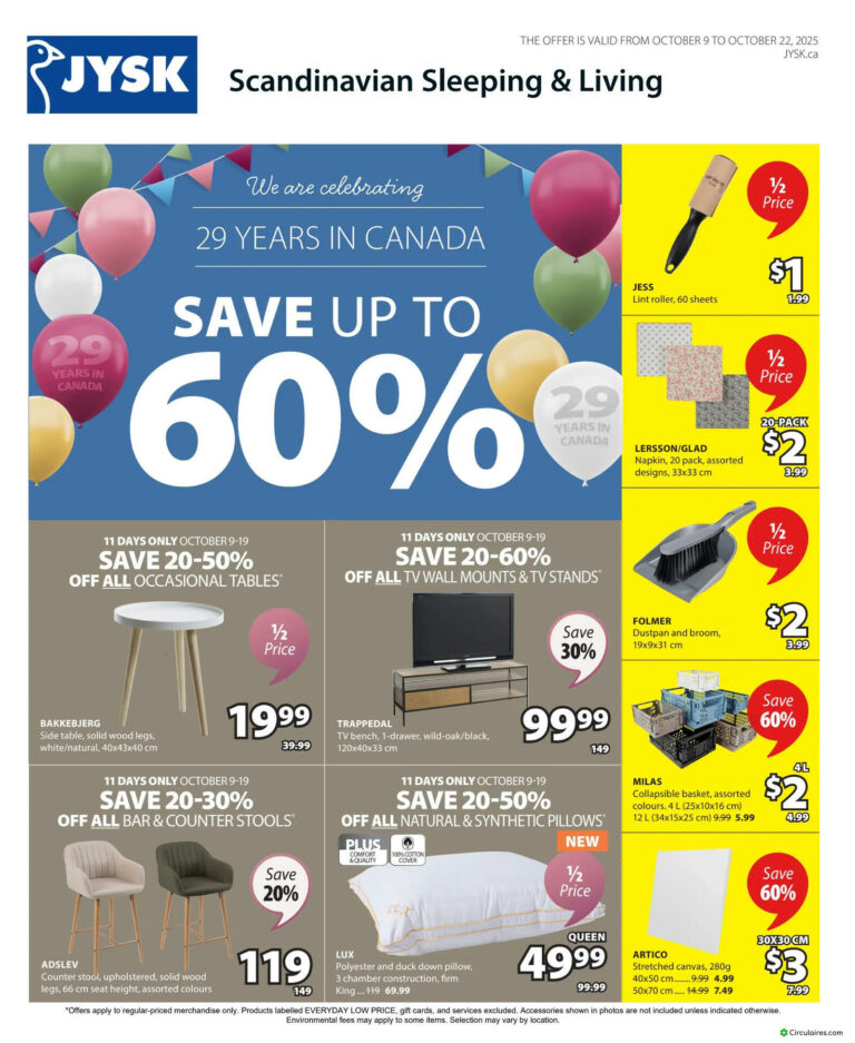 Circulaire Jysk Du 9 au 15 octobre 2025