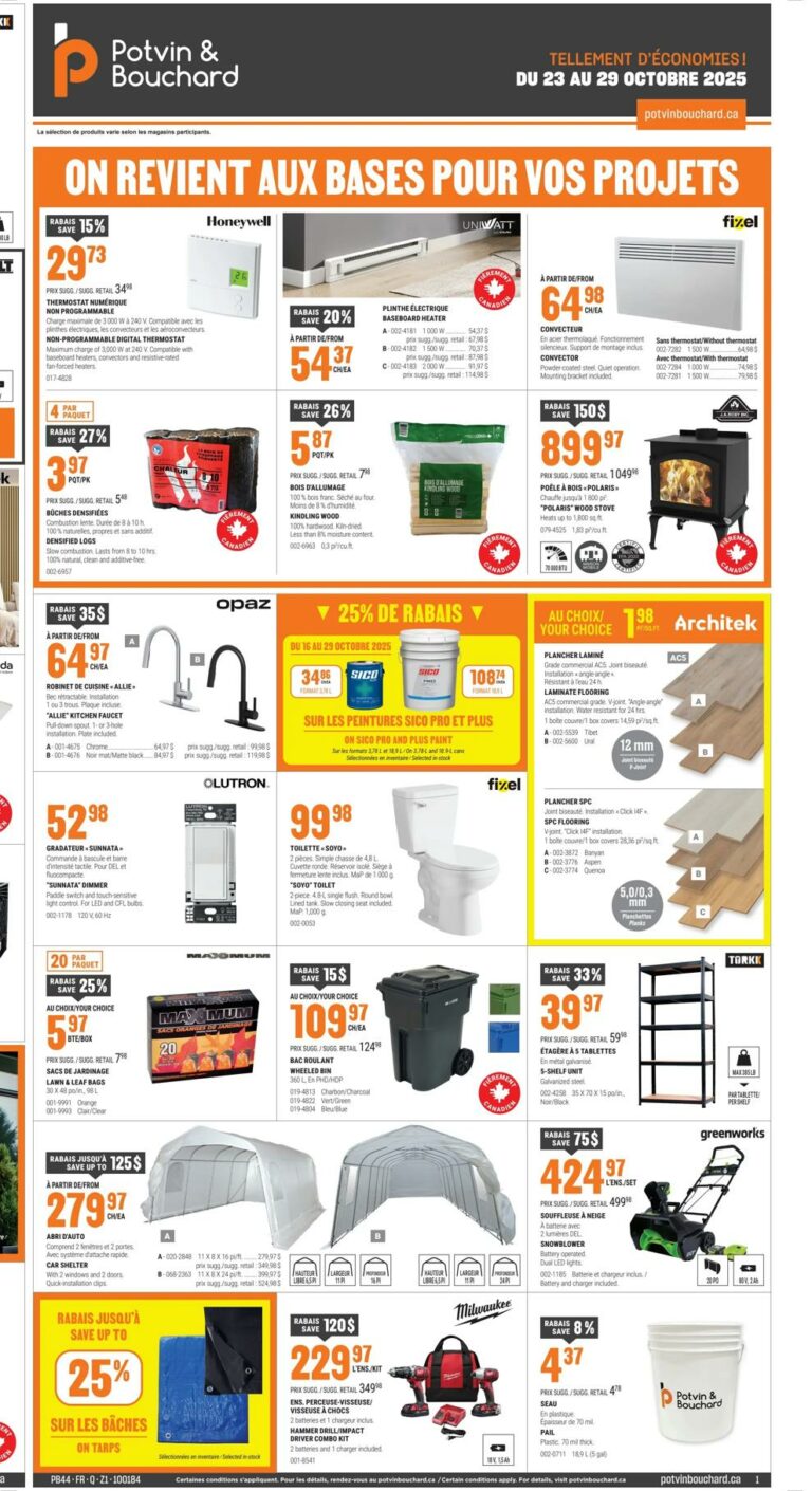Circulaire Potvin & Bouchard Du 23 au 29 octobre 2025