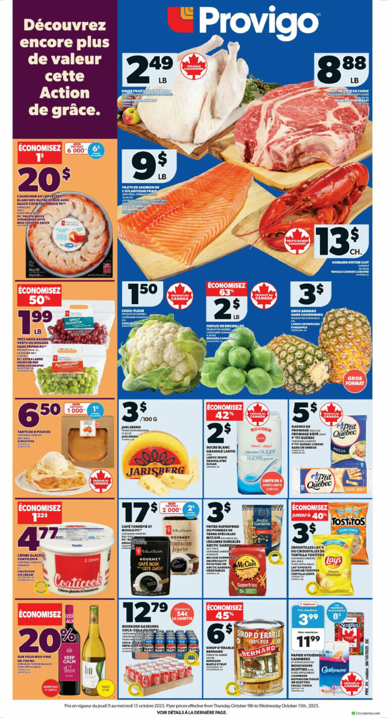 Circulaire Provigo Du 9 au 15 octobre 2025