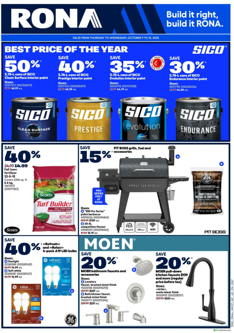 Circulaire Rona Du 9 au 15 octobre 2025