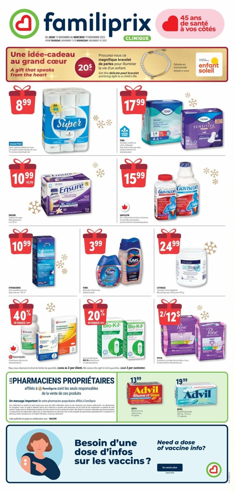 Circulaire Familiprix – Clinique Du 13 au 19 novembre 2025