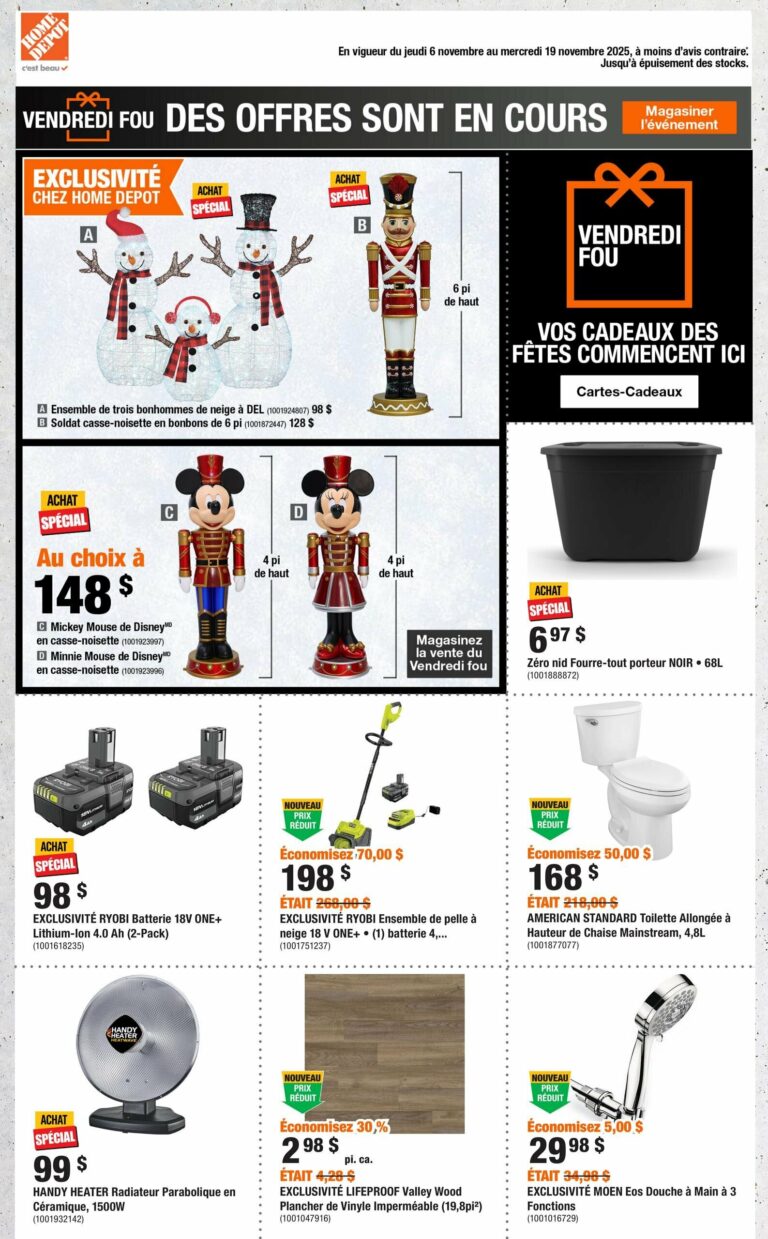 Circulaire Home Depot Vendredi Fou Du 6 au 19 novembre 2025