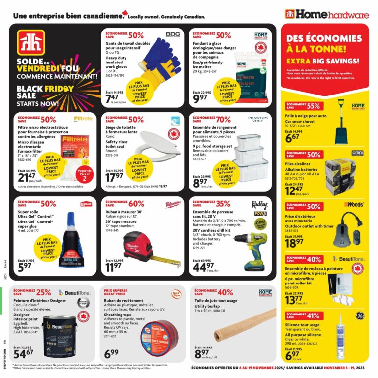Circulaire Home Hardware – Solde du Vendredi Fou Du 6 au 19 novembre 2025