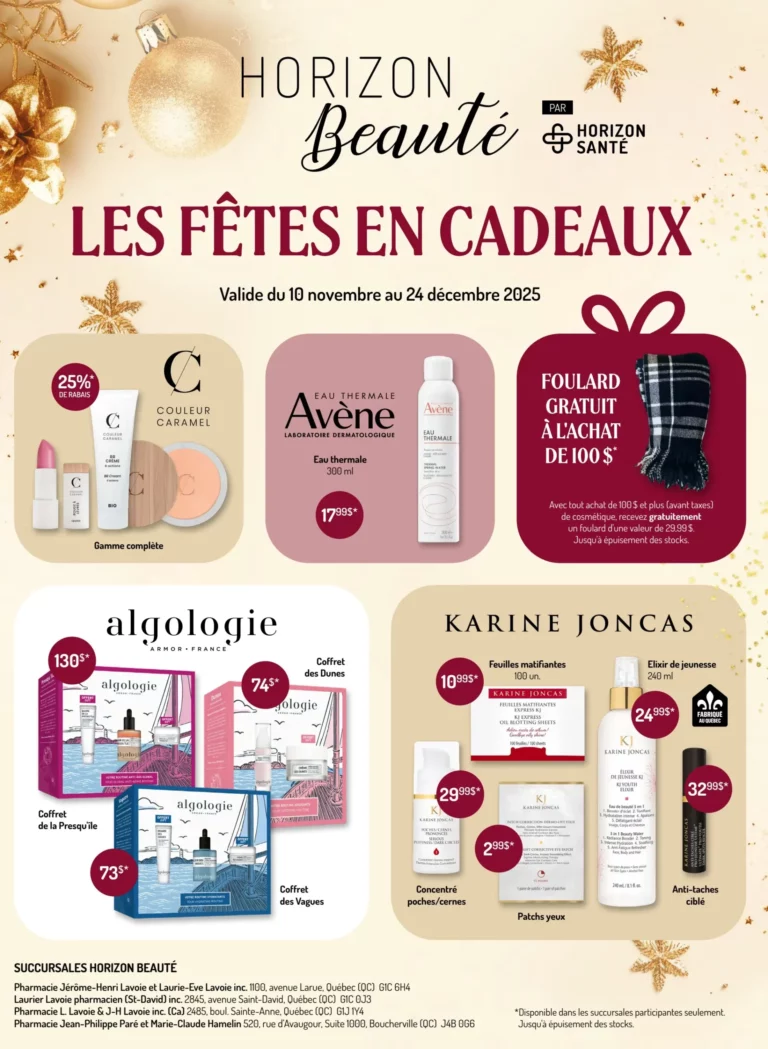 Circulaire Horizon Santé – Les fêtes en cadeaux Du 10 novembre au 24 décembre 2025