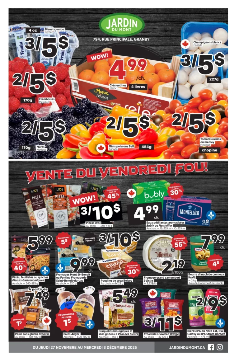 Circulaire Jardin du Mont Du 27 novembre au 3 décembre 2025